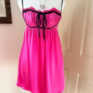 Y2K Pink Empire Waist Mini Dress